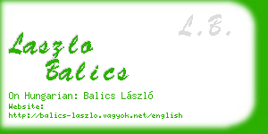 laszlo balics business card